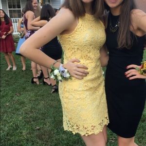 yellow lulus love poem lace dress